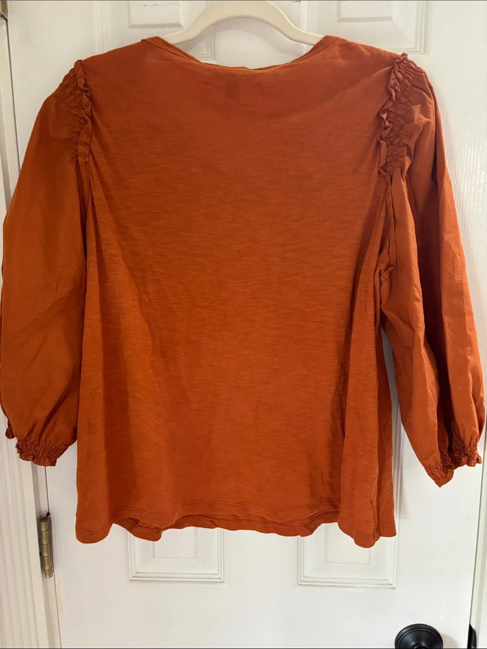 Banana Republic Rust Orange Puff-Sleeve Women's Top